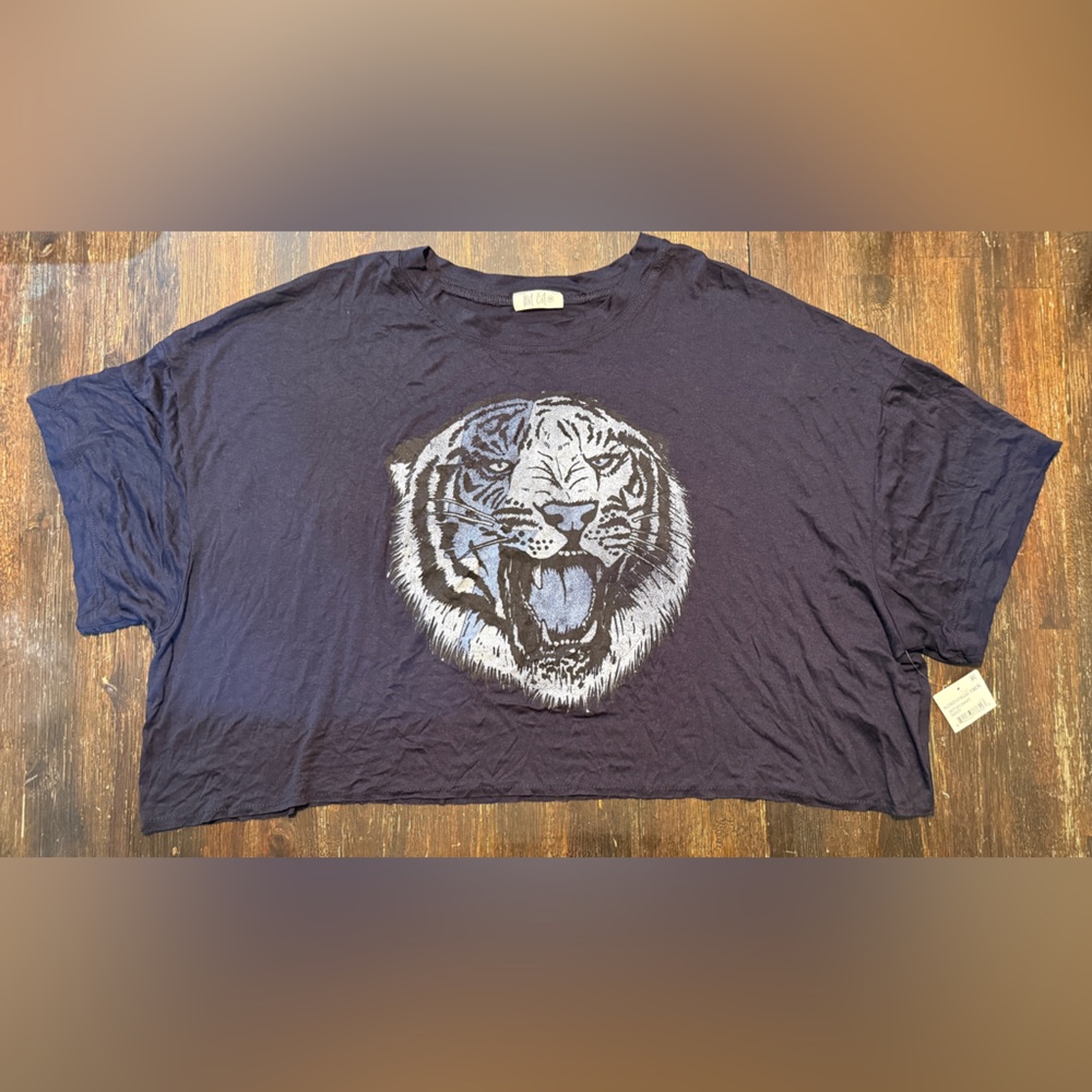 Fierce Feline Navy Tiger Cat Shirt